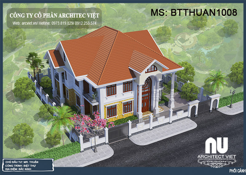 thiết kế biệt thự 2 tầng phong cách tân cổ điển 300m2 với mái thái sang trọng thiết kế biệt thự 2 tầng phong cách tân cổ điển 300m2