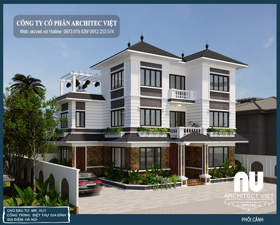 biệt thự hiện đại tiện nghi biệt thự hiện đại 3 tầng 125m2 được yêu thích
