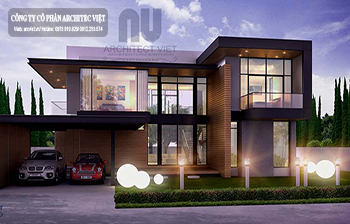 kiến trúc biệt thự hiện đại của gia đình anh Nam mẫu biệt thự 2 tầng hiện đại 330m2