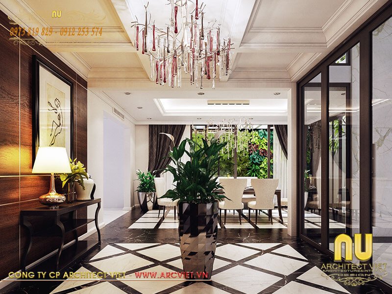 Thiết kế nội thất nhà phố đẹp nhà phố 2 tầng 2 mặt tiền 80m2