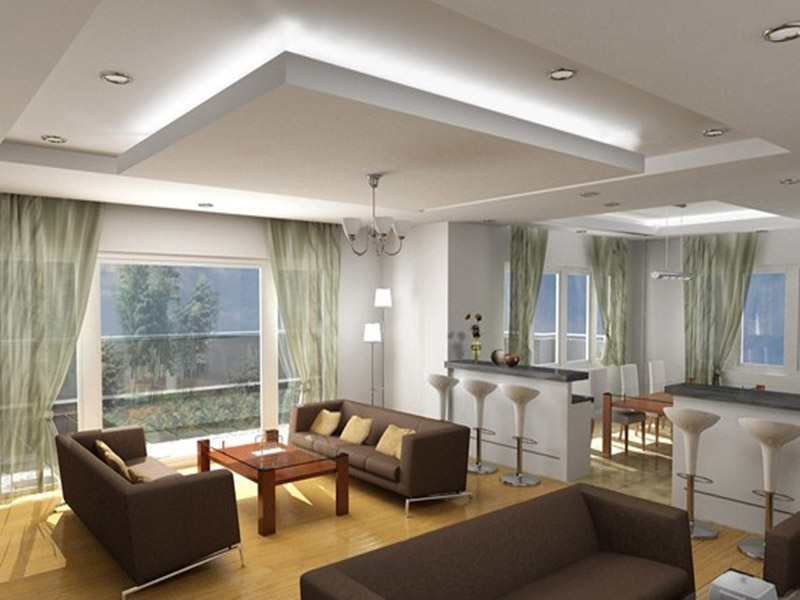 Đèn trần thạch cao cho không gian phòng khách