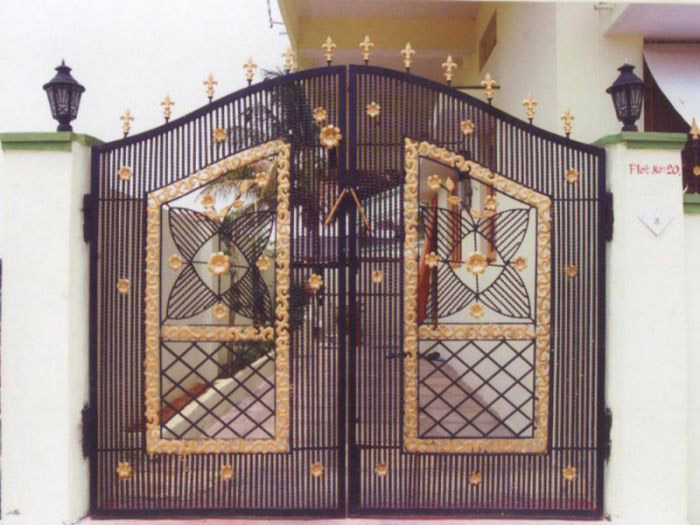 cổng sắt 2 cánh đẹp cho các căn biệt thự tân cổ điển