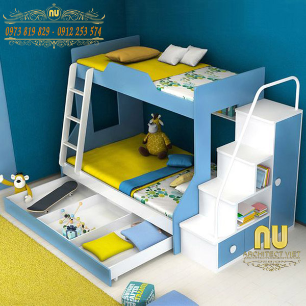 Giường ngủ đẹp sáng tạo Thiết kế giường ngủ thông minh 2 tầng