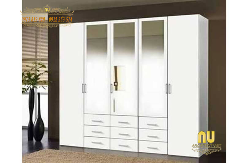 Tủ quần áo bằng nhôm kính