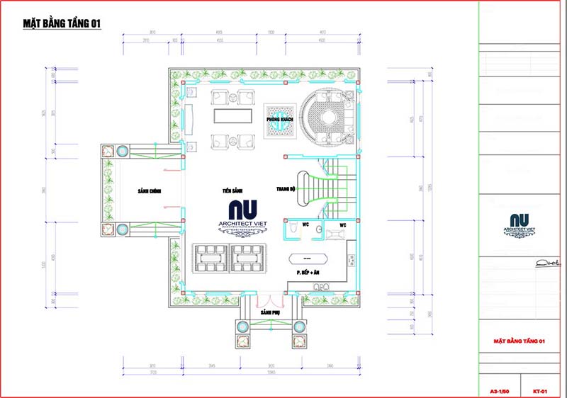 Công năng căn biệt thự phù hợp với yêu cầu của gia chủ Không gian tầng 1 cho căn biệt thự đẹp