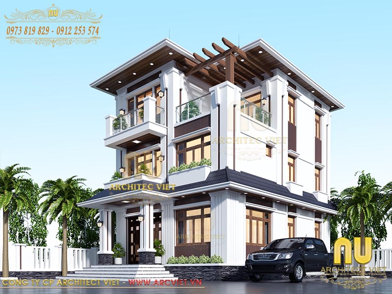 biệt thự hiện đại 3 tầng