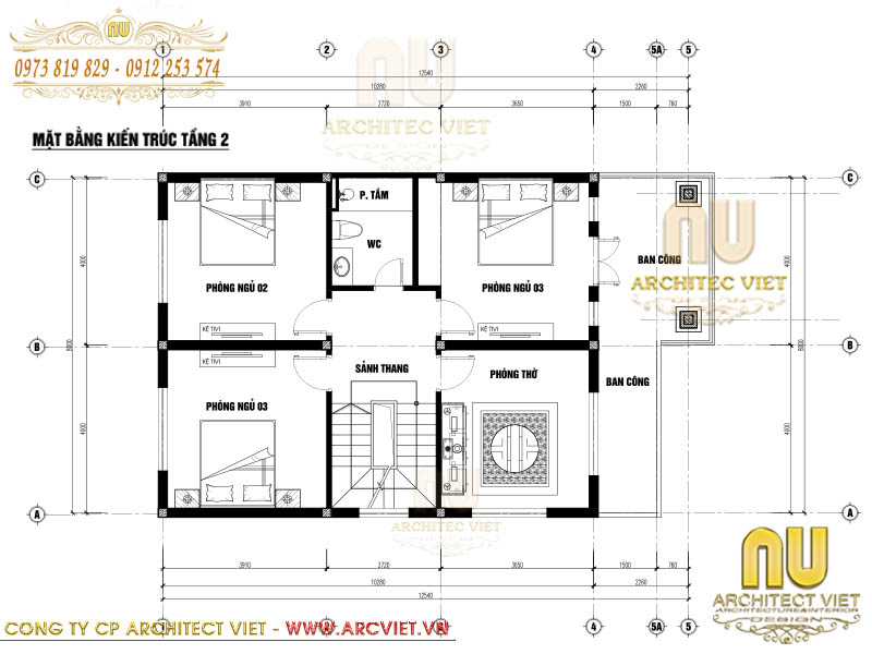 biệt thự hiện đại 3 tầng