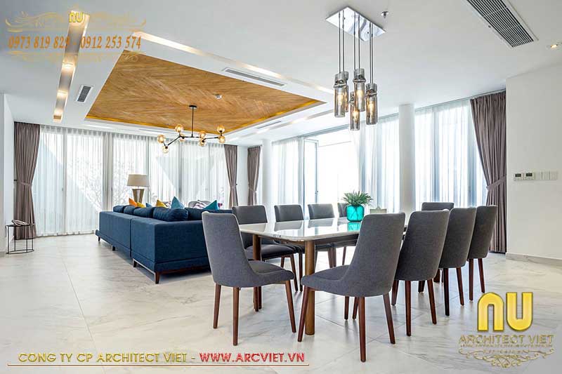 Biệt thự ven biển Không gian nội thất biệt thự được thiết kế tối giản