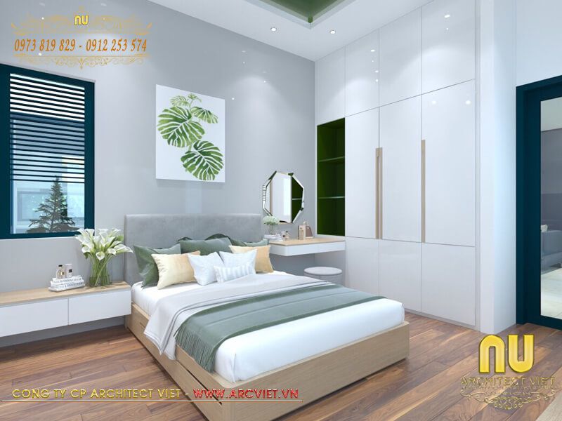 Thiết kế phòng ngủ đẹp biệt thự 1 tầng 4 phòng ngủ