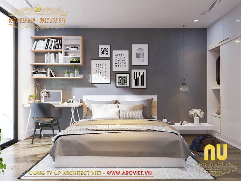 Phòng ngủ con trai bên trong mẫu mặt tiền nhà phố đẹp Mẫu mặt tiền nhà phố đẹp