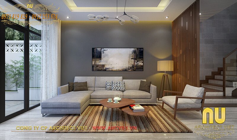 Thiết kế nội thất phòng khách đơn giản hiện đại