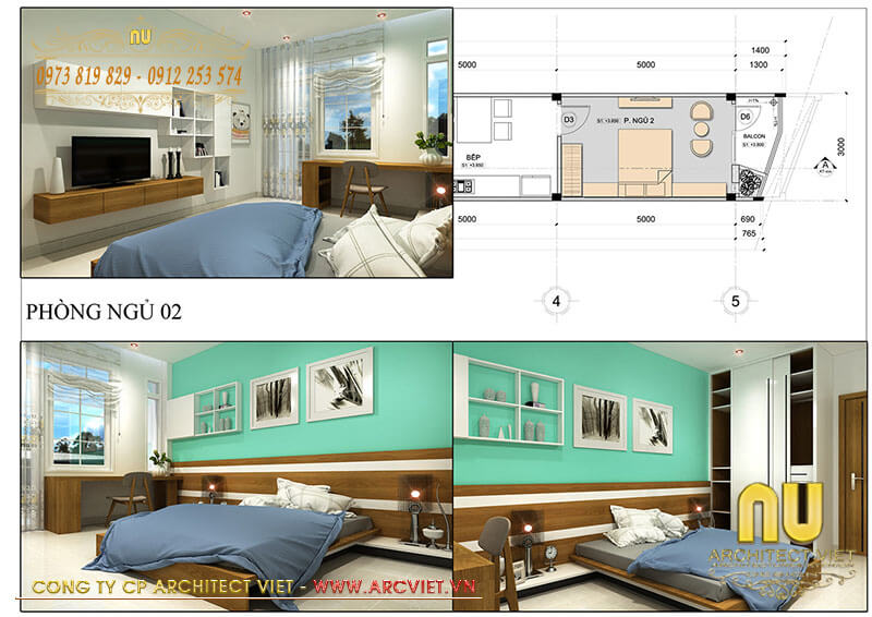 Nhà 2 tầng 3 phòng ngủ 1 phòng thờ Phòng ngủ 2