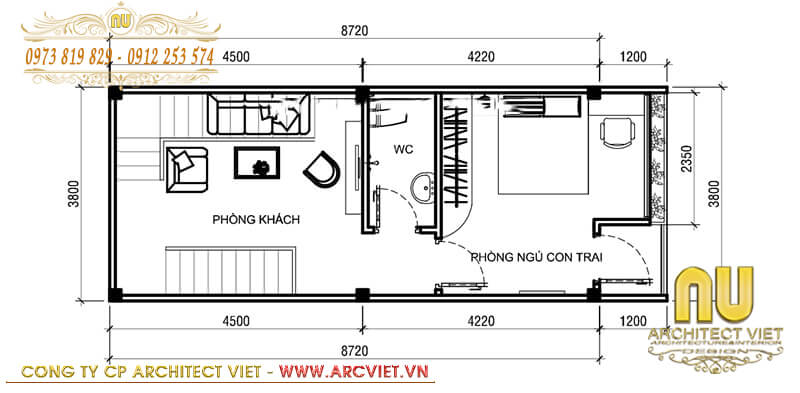 Bản vẽ mặt bằng tầng 2 nhà mặt phố kinh doanh nhà mặt phố kinh doanh