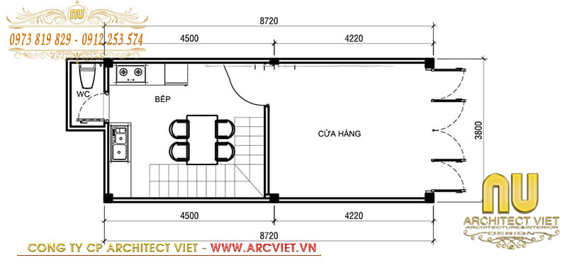 Bản vẽ mặt bằng tầng 1 nhà mặt phố kinh doanh nhà mặt phố kinh doanh