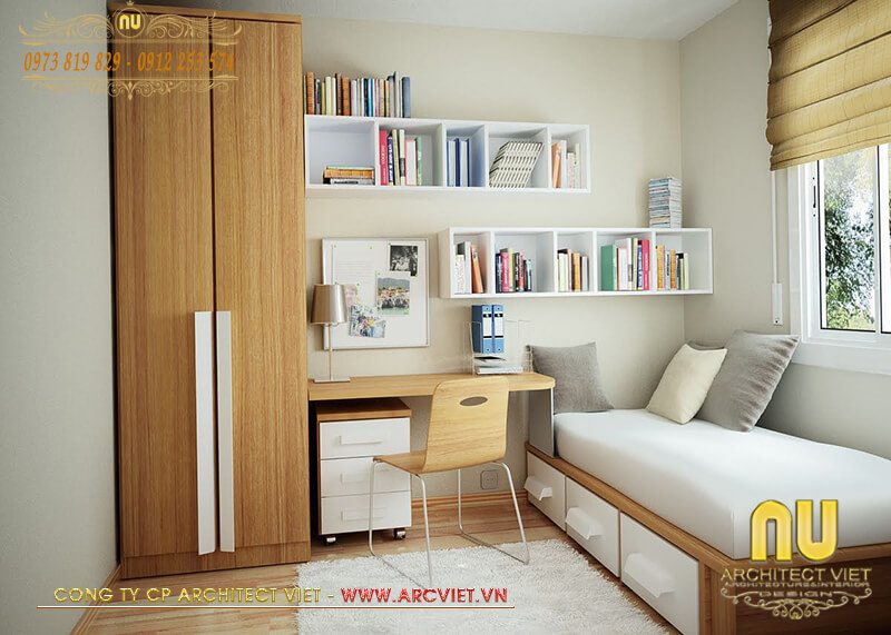 Bố trí nội thất phòng ngủ gọn gàng ngăn nắp trong mẫu nhà ống mặt phố kinh doanh Bố trí nội thất phòng ngủ gọn gàng ngăn nắp