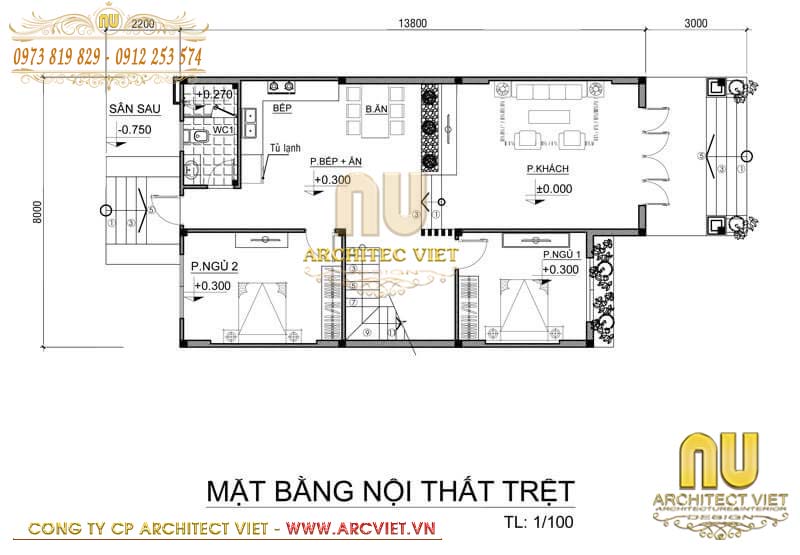 Công năng tiện nghi mẫu nhà 2 tầng mái thái đơn giản