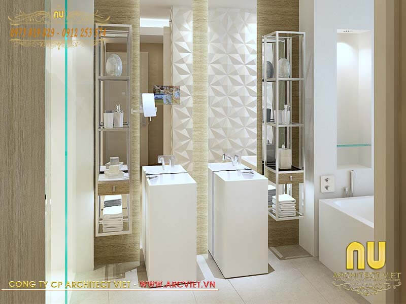 phòng tắm khách sạn đẹp sử dụng thiết bị vệ sinh cao cấp
