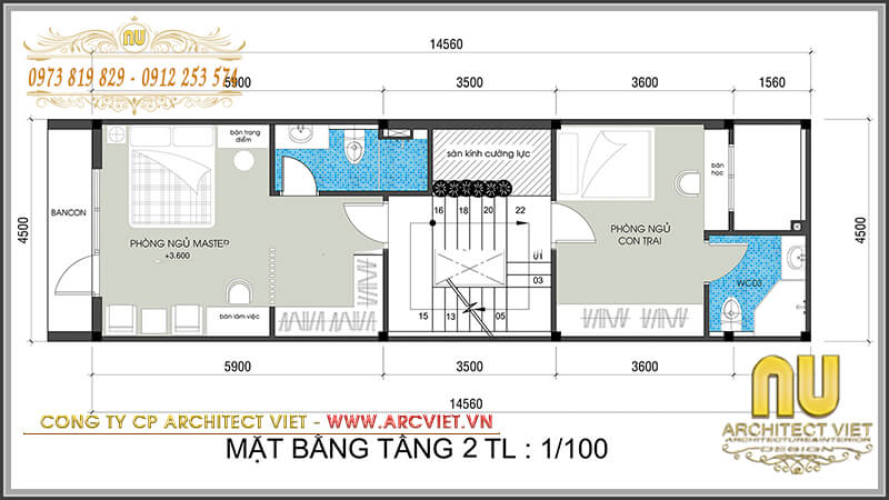 Mặt bằng công năng sử dụng tầng 2 trong bản vẽ nhà lệch tầng bản vẽ nhà lệch tầng