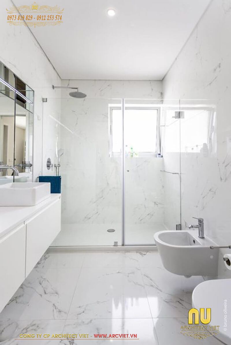 Thiết kế nội thất nhà tắm kết hợp vệ sinh trong các mẫu nhà 2 tầng 6x12m các mẫu nhà 2 tầng 6x12m
