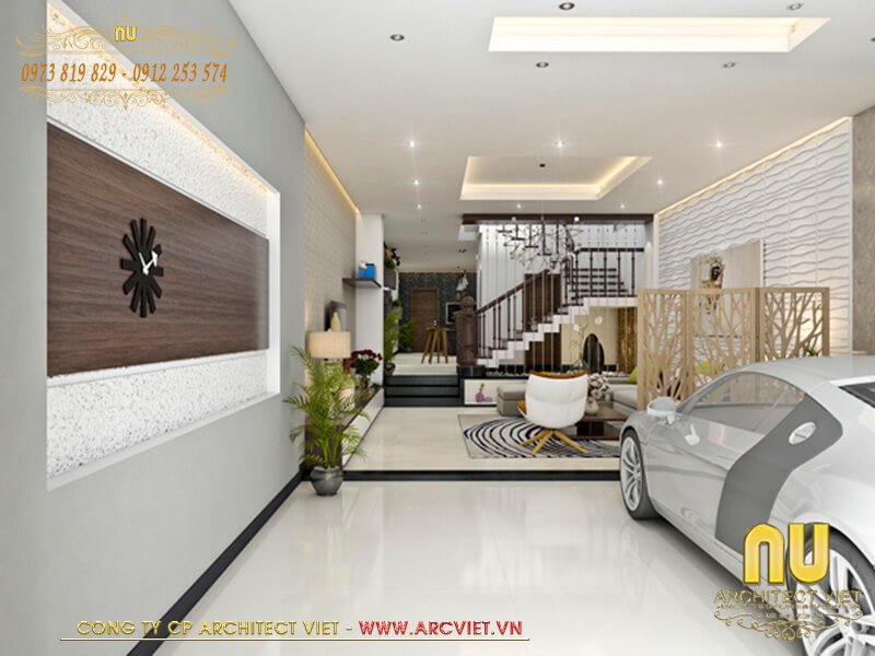 Thiết kế liên thông các phòng chức năng mẫu nhà lệch tầng 5x25 tạo cái nhìn xuyên suốt mẫu nhà lệch tầng 5x25