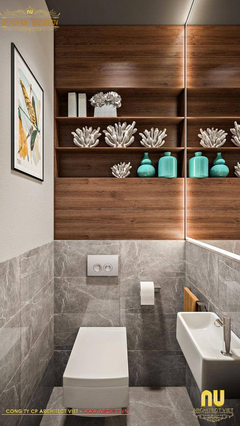 Thiết kế nội thất phòng tắm kết hợp vệ sinh