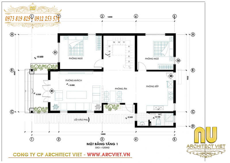 Bản vẽ thiết kế mặt bằng nhà mái ngói 2 tầng hiện đại 125m2 nhà mái ngói 2 tầng