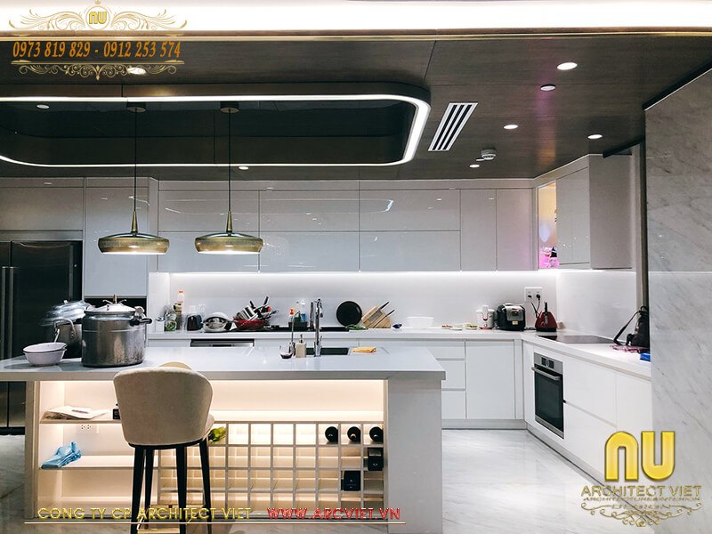 Thiết kế phòng bếp - ăn tiện nghi nhà 2 tầng mái thái đẹp