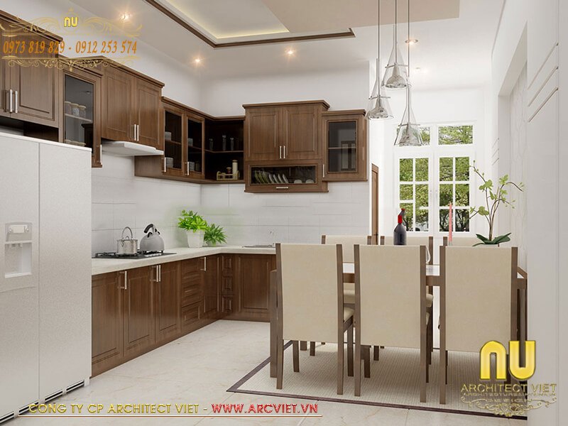Nội thất phòng bếp ăn mẫu thiết kế nhà lệch tầng 5x13m thiết kế nhà lệch tầng 5x13m
