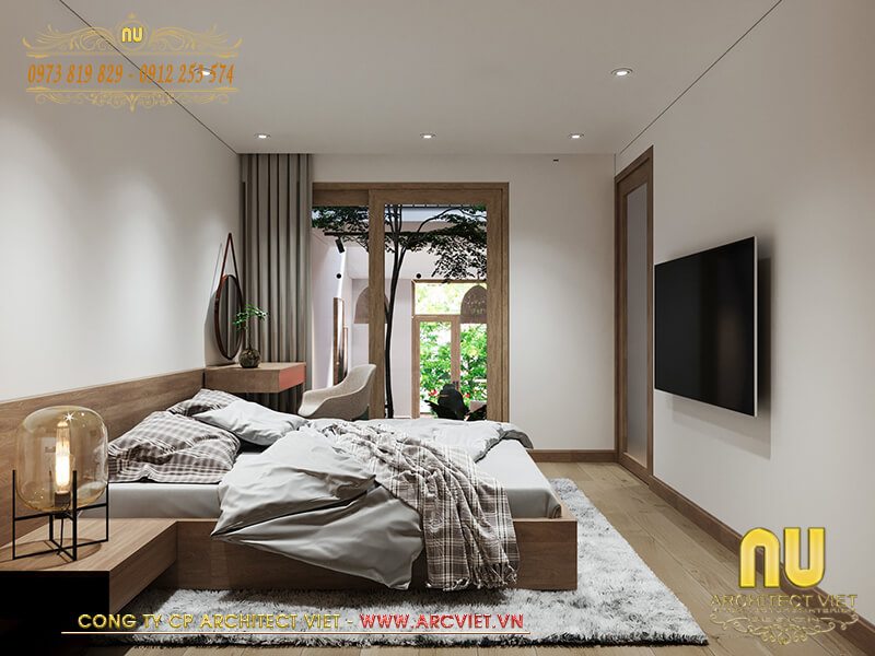 Không gian phòng ngủ mẫu nhà đẹp 3 tầng 7x15 thoáng sáng mẫu nhà đẹp 3 tầng 7x15