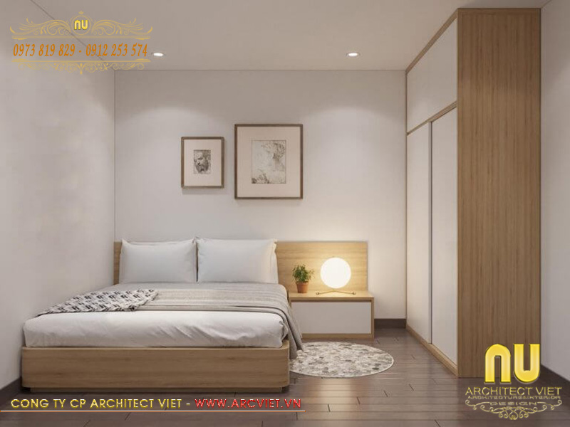 Không gian ấm cúng của phòng ngủ mẫu thiết kế nhà phố 2 tầng trên mảnh đất 7x15m thiết kế nhà phố 2 tầng trên mảnh đất 7x15m