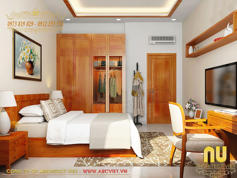Bố trí nội thất phòng ngủ con trong mẫu biệt thự 400m2 biệt thự 400m2