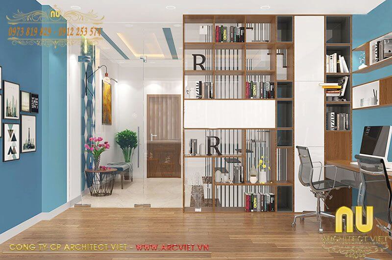 Không gian làm việc của gia chủ trong mẫu nhà 3 tầng 6x17m nhà 3 tầng 6x17m