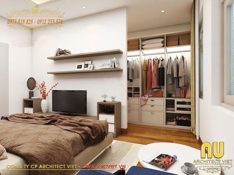 Bố trí nội thất phòng ngủ nhà 3 tầng 6x17m tiết kiệm tối đa diện tích nhà 3 tầng 6x17m