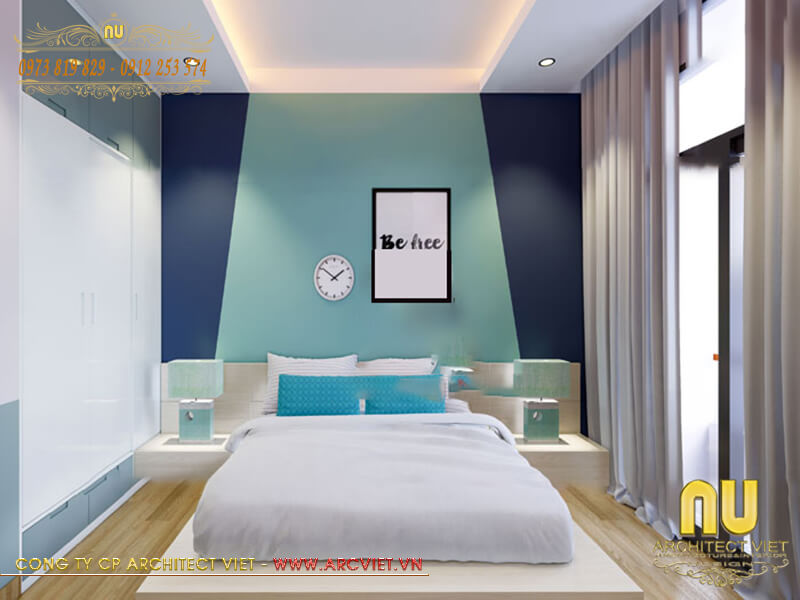 Thiết kế nội thất nhà 3 tầng 8x15m - phòng ngủ con trai nhà 3 tầng 8x15m