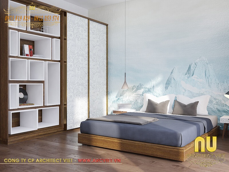 Không gian nội thất phòng ngủ mẫu nhà ống 4m x 16m 4 tầng hiện đại nhà ống 4m x 16m