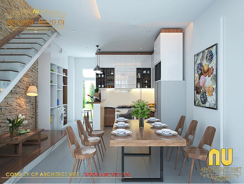 Xây nhà 2 tầng 5x15m - Mọi không gian diện tích trong nhà đều được tận dụng tối đa xây nhà 2 tầng 5x15m