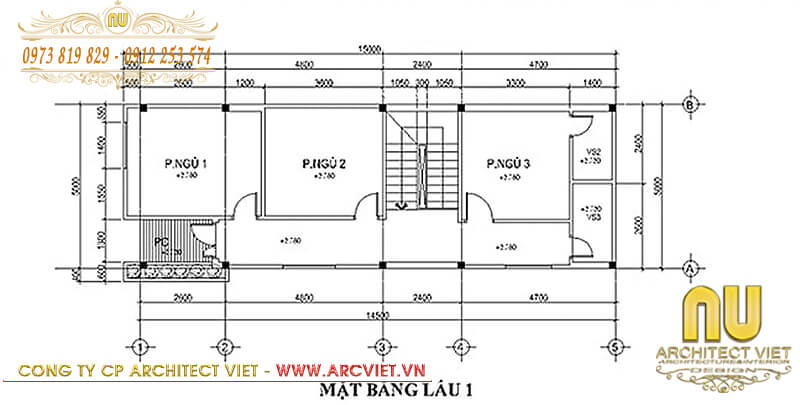 Bản vẽ thiết kế xây nhà 2 tầng diện tích 5x12m tại tầng lầu xây nhà 2 tầng diện tích 5x12m
