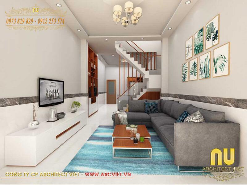Xây nhà 3 tầng giá 800 triệu - không gian nội thất phòng khách xây nhà 3 tầng giá 800 triệu