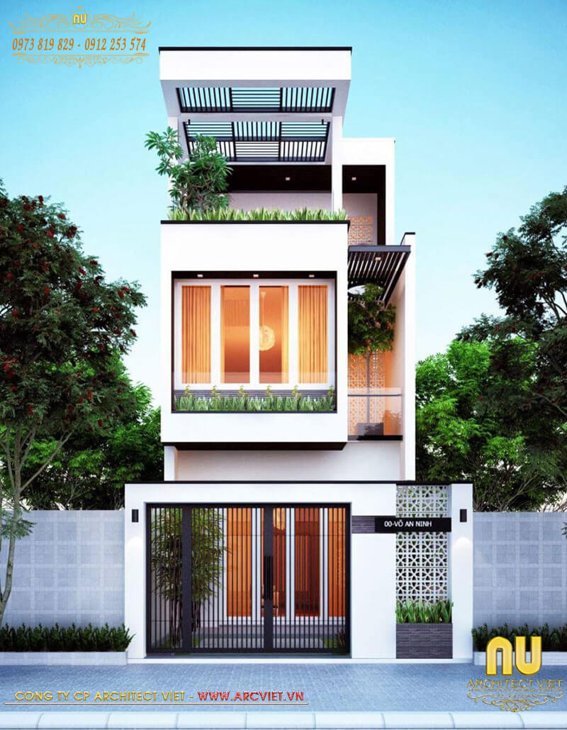 Công ty thiết kế nhà phố uy tín tại Hà Nội - Nhà phố 2 tầng đẹp công ty thiết kế nhà phố