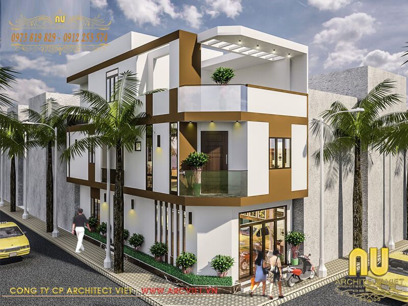 Công ty thiết kế nhà phố uy tín tại Hà Nội - Nhà phố 2 mặt tiền đẹp công ty thiết kế nhà phố