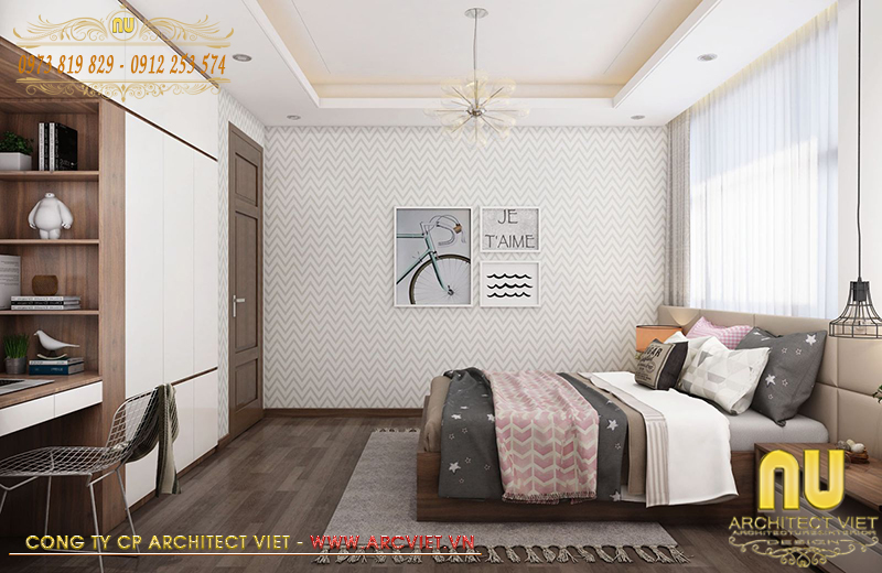 Thiết kế phòng ngủ con mẫu nhà phố 5x16m đầy đủ tiện nghi sử dụng mẫu nhà phố 5x16m