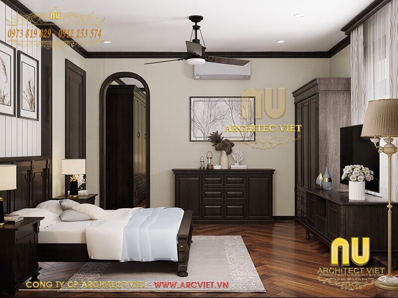 Không gian nội thất phòng ngủ mẫu thiết kế nhà 2 tầng 5x17m đẹp thiết kế nhà 2 tầng 5x17m