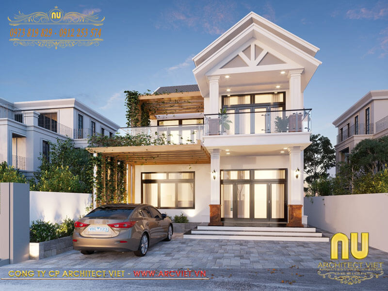 thiết kế nhà 2 tầng đẹp hiện đại