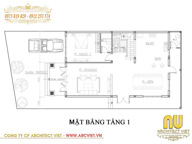 thiết kế nhà 2 tầng đẹp hiện đại
