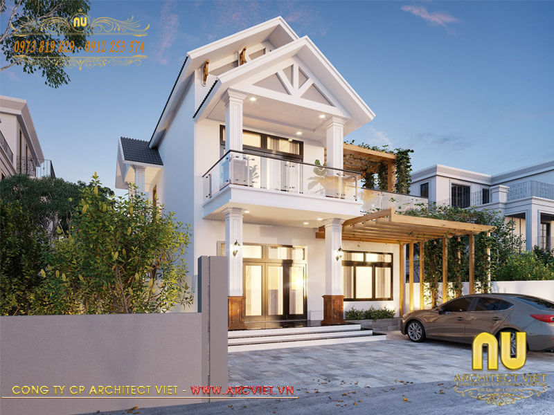 thiết kế nhà 2 tầng đẹp hiện đại