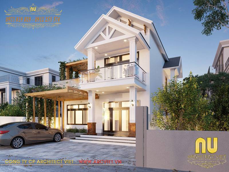 thiết kế nhà 2 tầng đẹp hiện đại