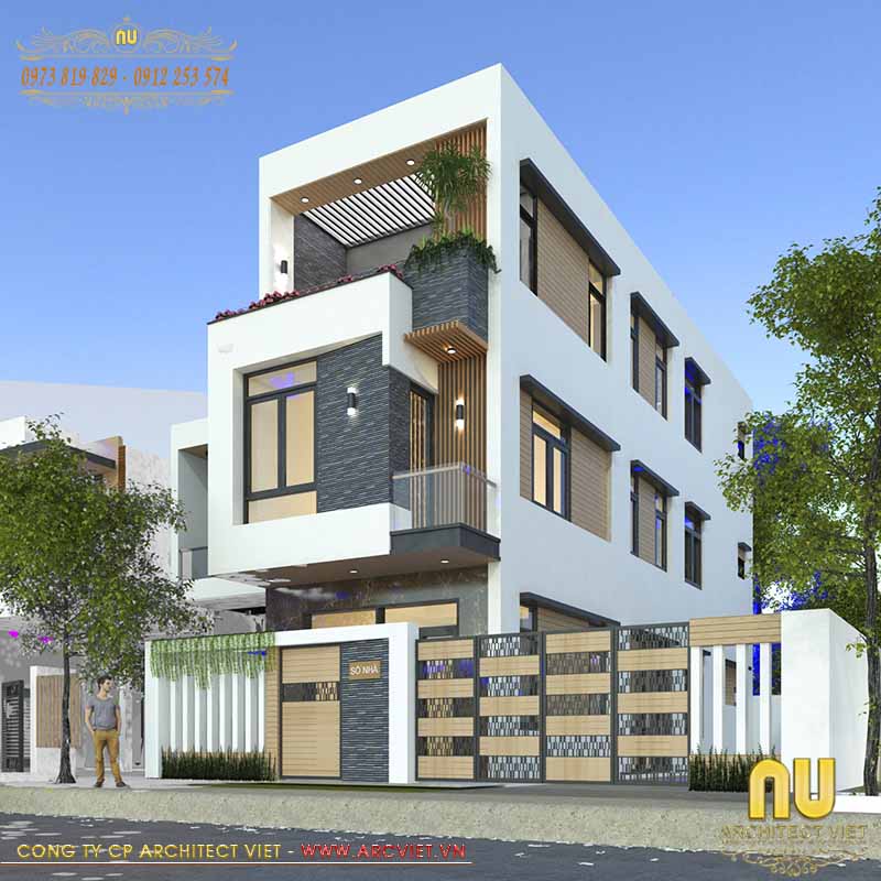 Mẫu thiết kế nhà 3 tầng 5x10m hiện đại anh Quốc - Hà Đông, Hà Nội thiết kế nhà 3 tầng 5x10m