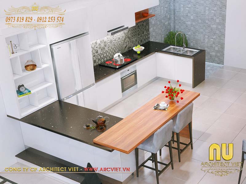 Thiết kế nội thất phòng bếp mẫu thiết kế nhà 6x20 4 tầng đẹp thiết kế nhà 6x20