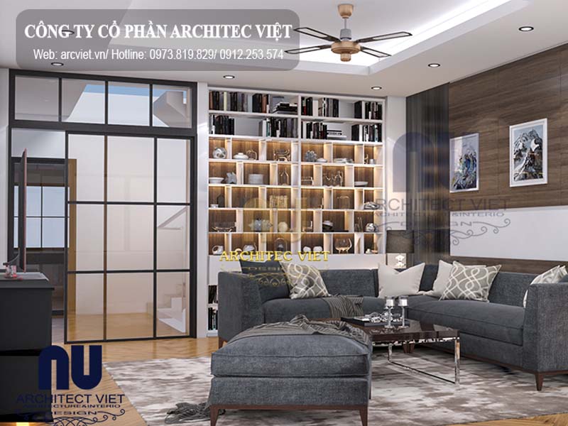 Xây nhà ống 500 triệu 2 tầng tân cổ điển 60m2 - bài trí nội thất phòng khách gọn gàng đẹp mắt xây nhà ống 500 triệu