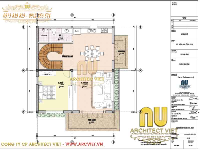 Mặt bằng tầng 1 của mẫu nhà 2 tầng 4 phòng ngủ 1 phòng thờ nhà 2 tầng 4 phòng ngủ 1 phòng thờ